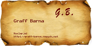 Graff Barna névjegykártya